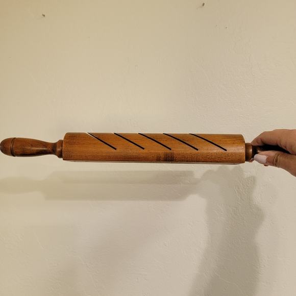 Vintage Wood Rolling Pin Recipe Card Note Letter Holder Home Decor - Picture 3 of 8